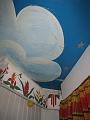 The handpainted ceiling and border in our room